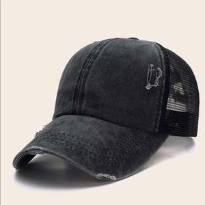 High Ponytail Baseball hat cap mesh distressed